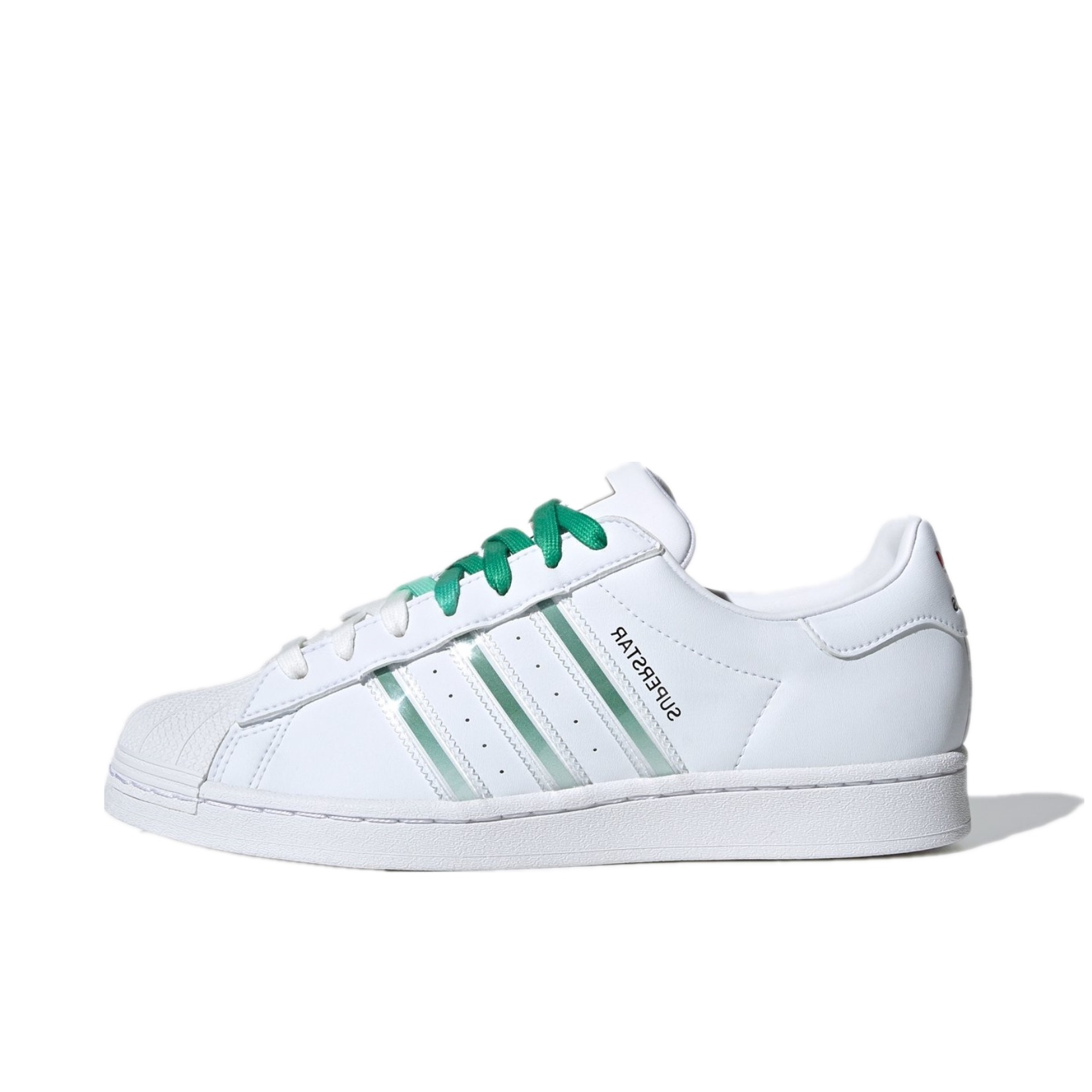 推荐商品：【宋雨琦同款】 adidas Originals Superstar 板鞋 轻便贝壳头薄底舒适百搭耐磨复古 草绿渐变/白色/白绿色