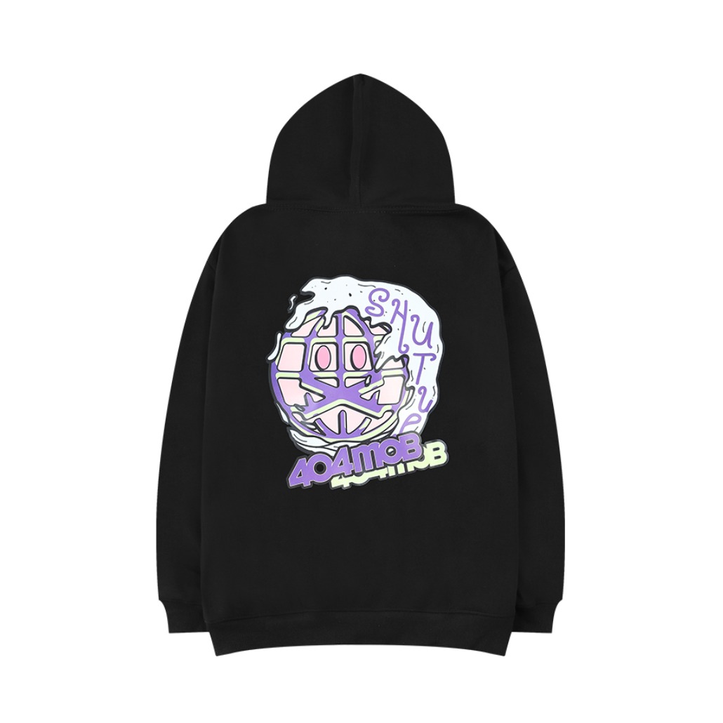 404MOB 手绘创意图案加绒连帽套头卫衣 男女同款 TTWY00338WS