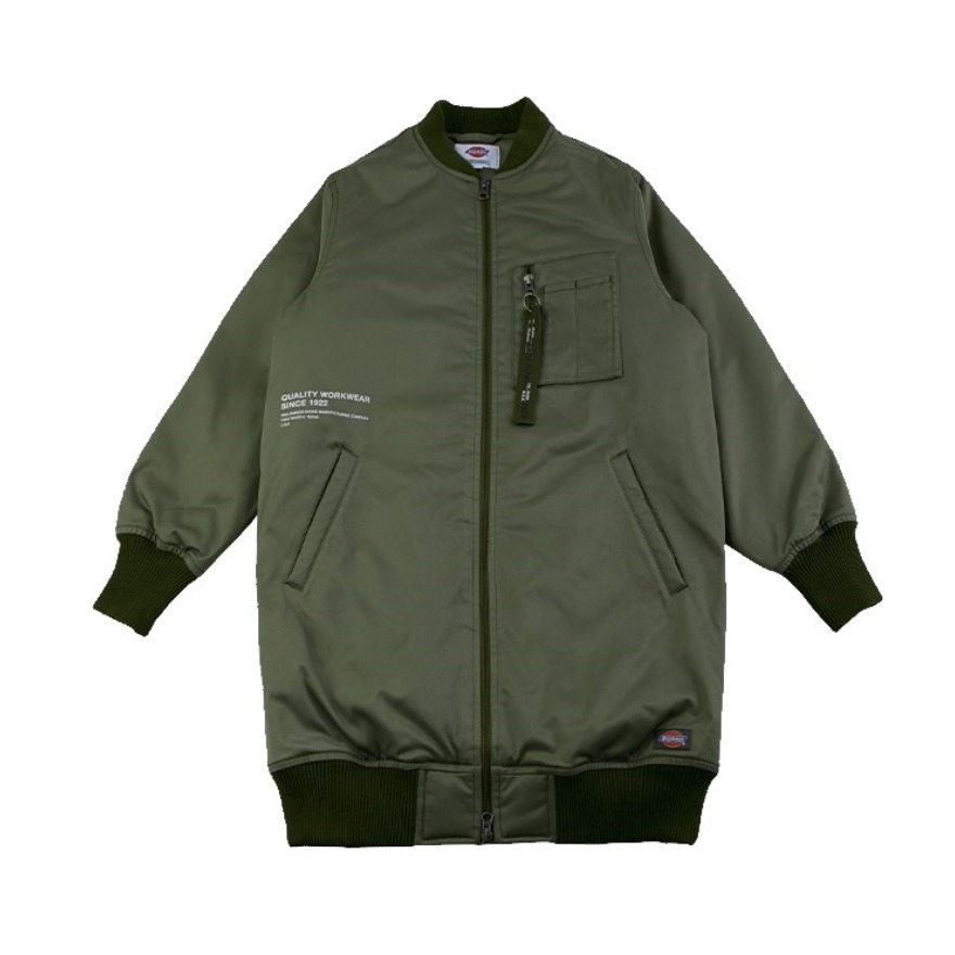 Dickies 2024AW 口袋印花长款拉链夹克 男女同款 DK008100