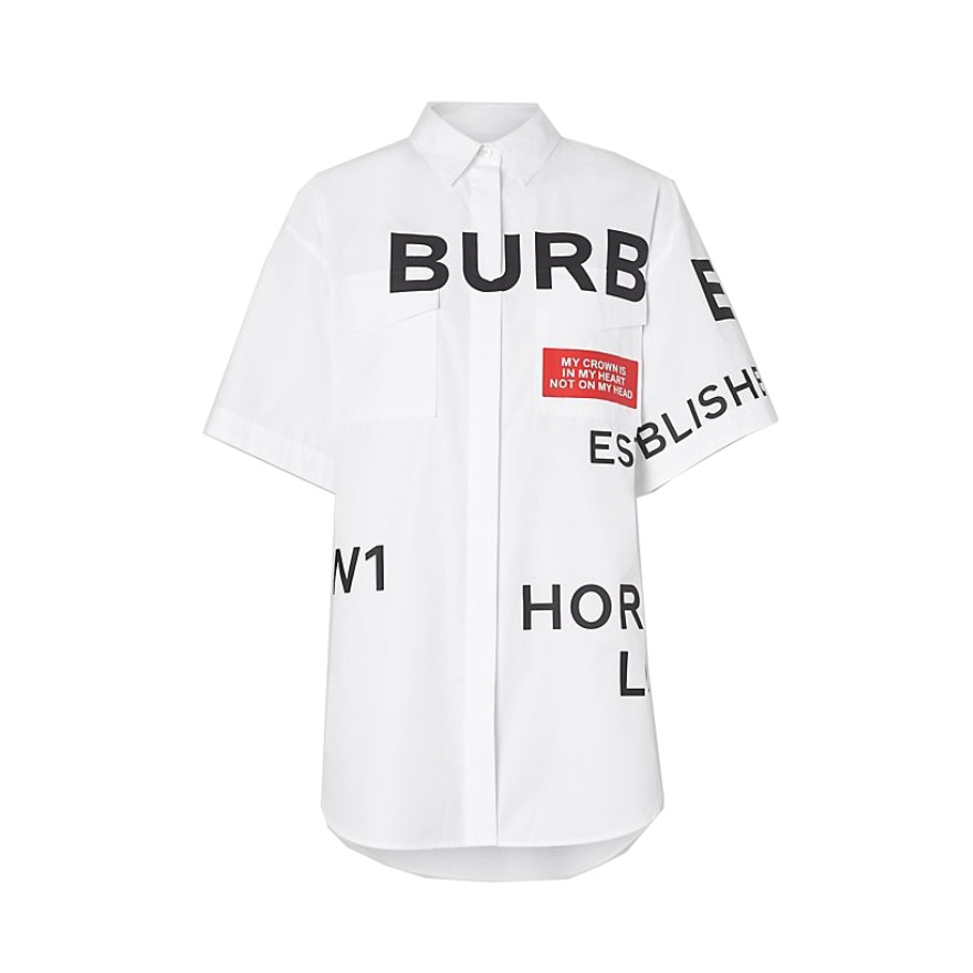 Burberry 博柏利 Horseferry 印花短袖棉质宽松衬衫