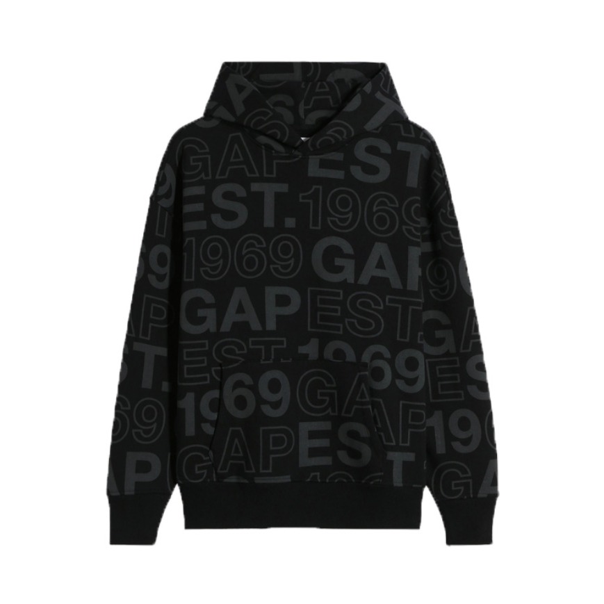 Gap 碳素软磨满印LOGO卫衣 男女同款 656250