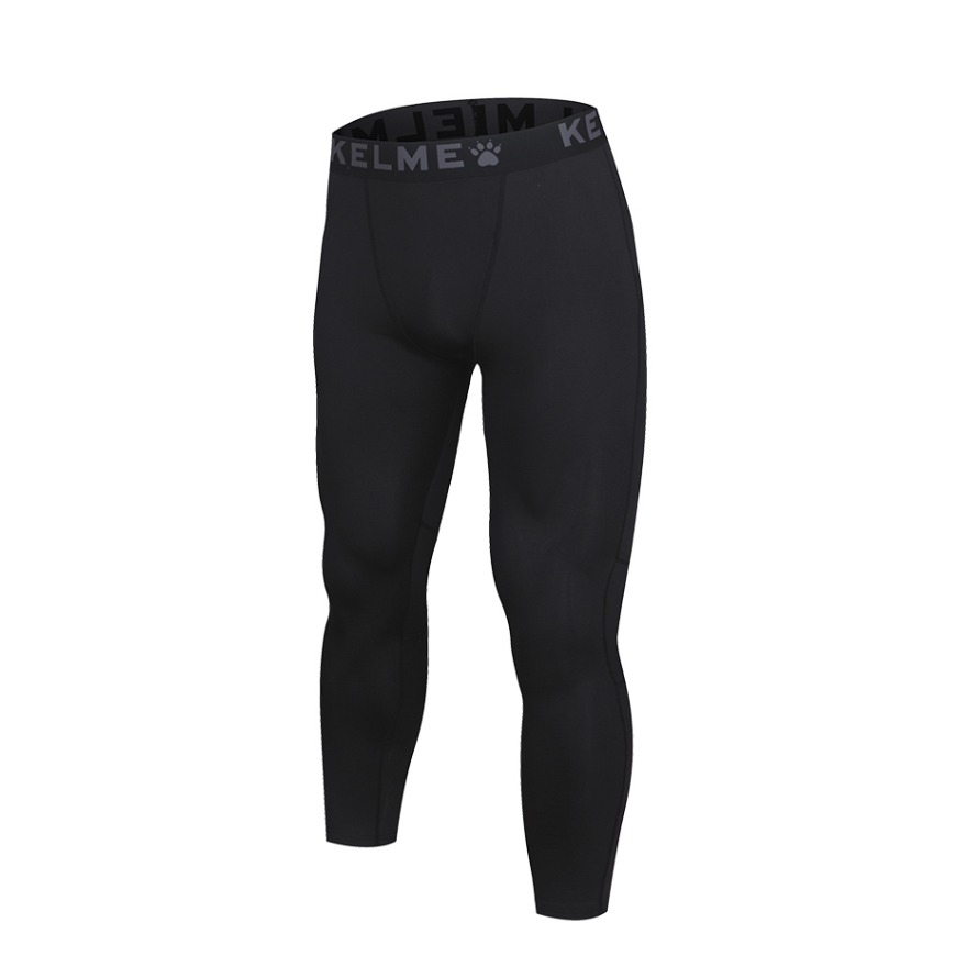 KELME 足球训练健身速干打底透气加绒高弹跑步篮球长袖压缩弹力保暖紧身裤 K15Z729
