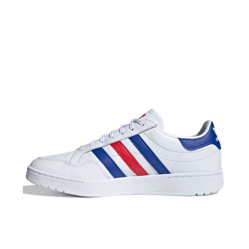 推荐商品：adidas Originals Team Court 板鞋 防滑耐磨轻便透气休闲舒适 亮白/蓝色/红色