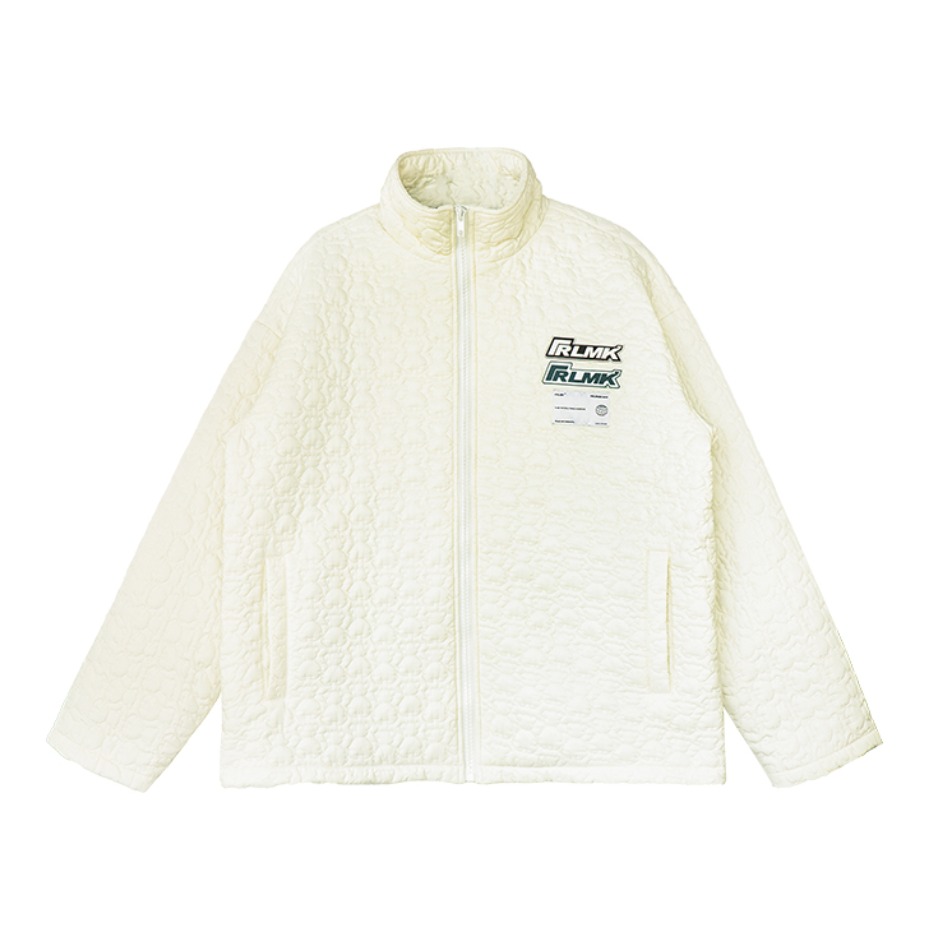 FRLMK 字母logo小熊绗缝立领棉服 男女同款
