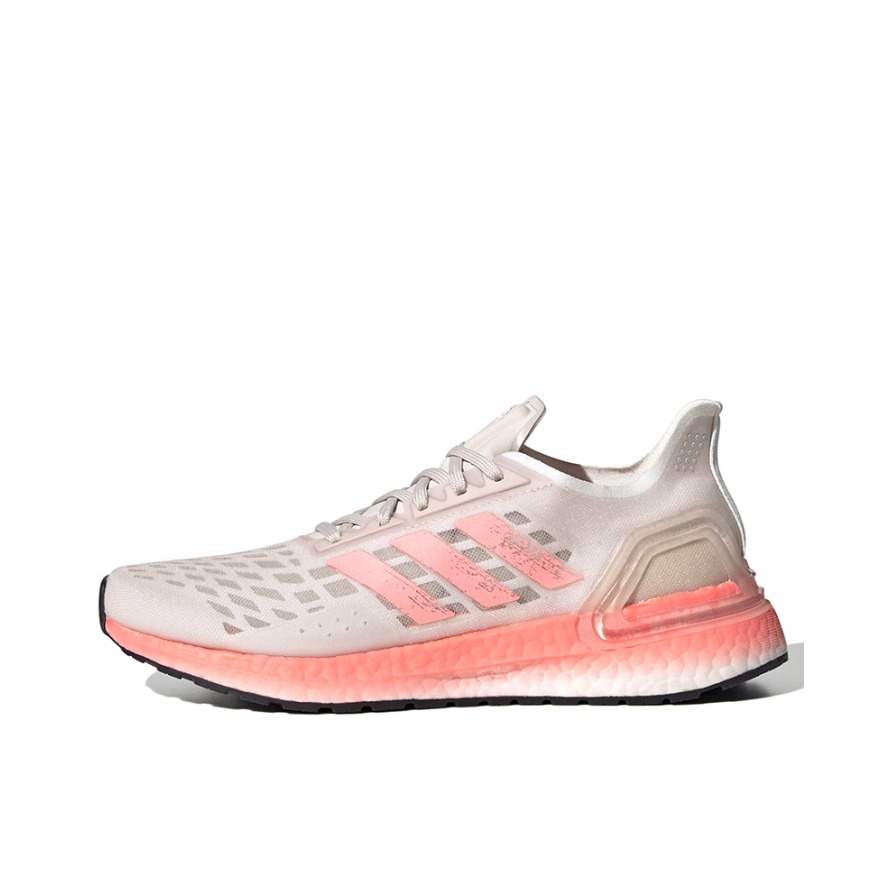推荐商品：adidas Ultra Boost PB 碳板 防滑耐磨 轻便透气 舒适 复古潮流 织物 跑鞋 灰色/粉色