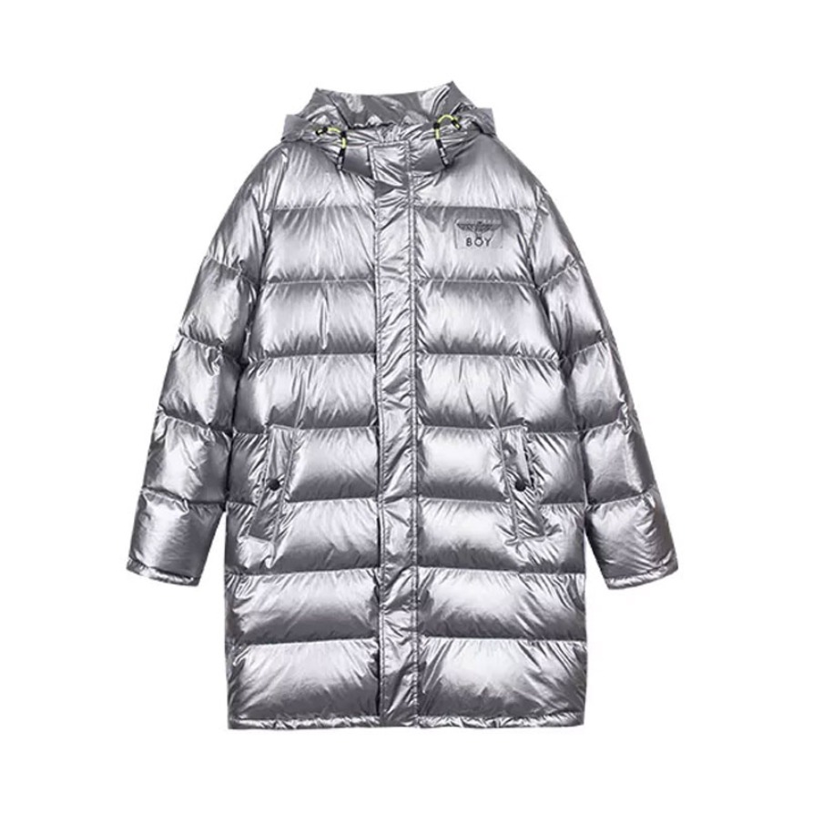 Boy London 亮面长款连帽羽绒服 男女同款 B204NL104403