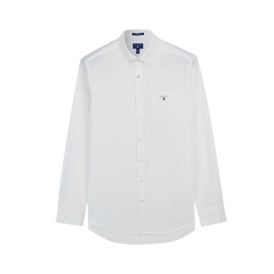 GANT 净色牛津纺长袖衬衫 男女同款 3046000