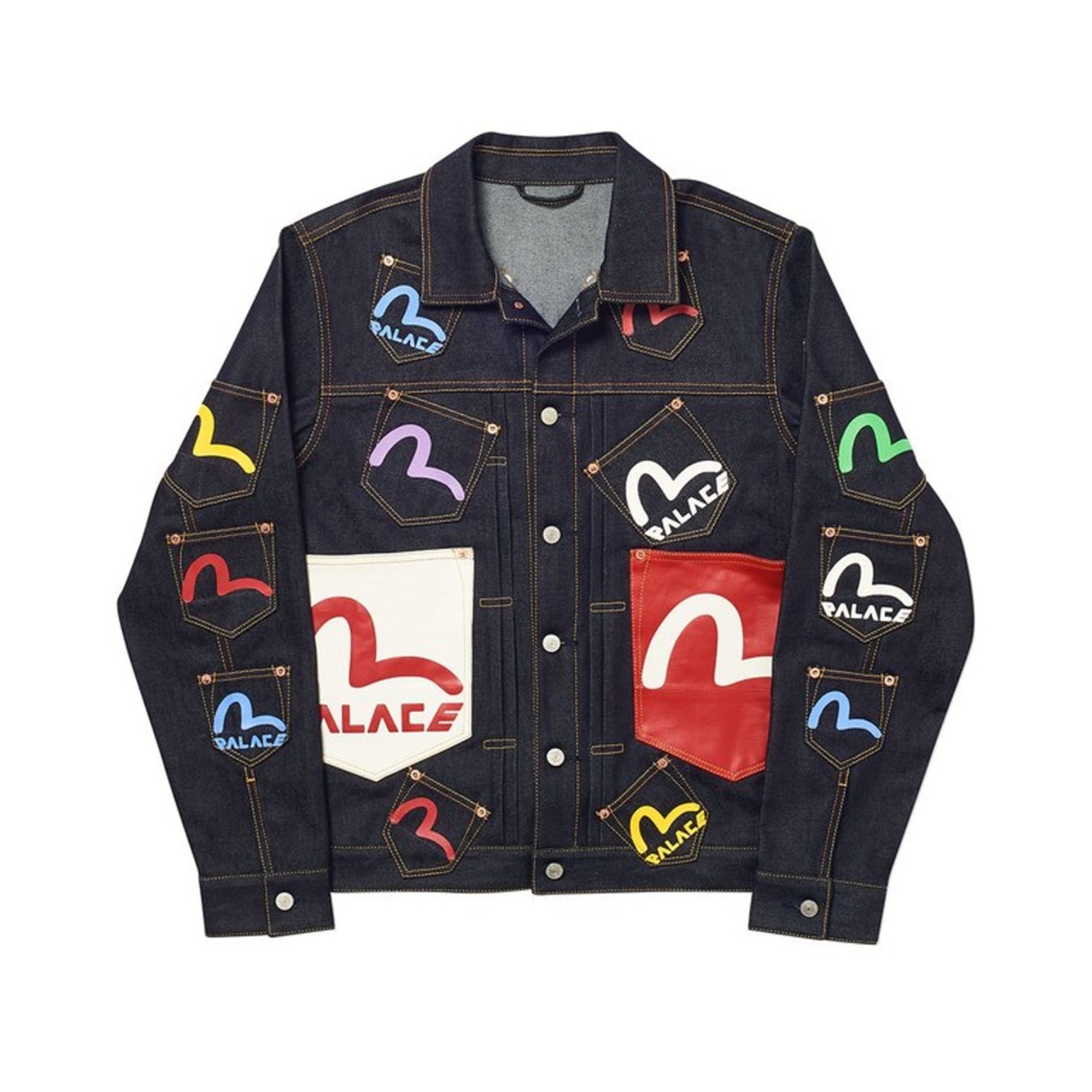 PALACE X Evisu Multi Pocket Jacket Indigo 休闲夹克 男女同款
