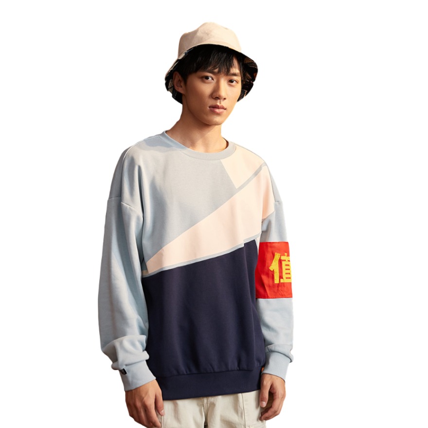 Xtep 撞色休闲套头卫衣 男女同款 879129920086202006