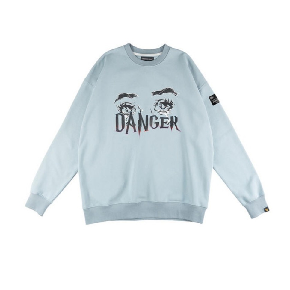 Dangerous People 潮流人物眼睛字母圆领套头卫衣 男女同款 T064FLF699JY