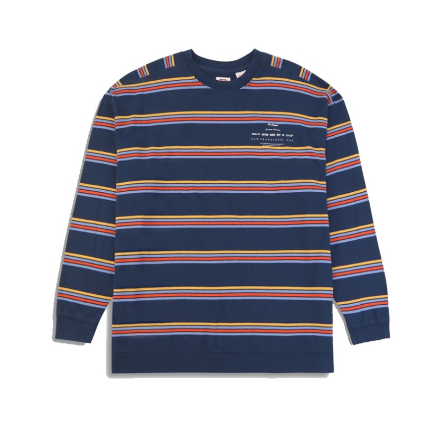 Levis 条纹圆领长袖打底卫衣 男女同款 34322-0000
