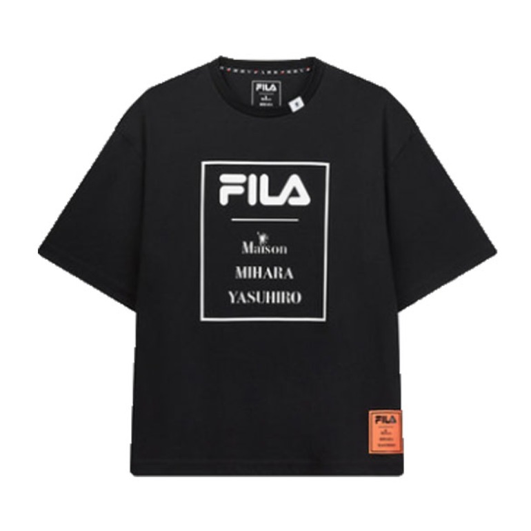 【蔡徐坤同款】FILA x Mihara联名 圆领短袖T恤 男女同款 F71M038115F 黑
