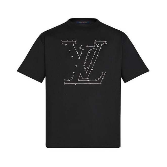 Louis Vuitton 针脚刺绣印花圆领短袖T恤 男女同款 1A83R