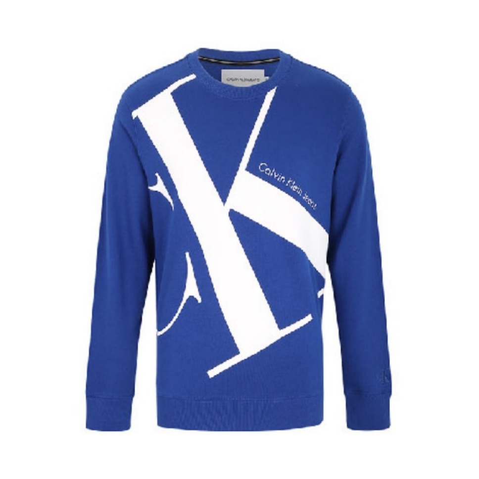 【许光汉同款】Calvin Klein 醒目印花全棉针织加绒圆领情侣卫衣 男女同款 J318474