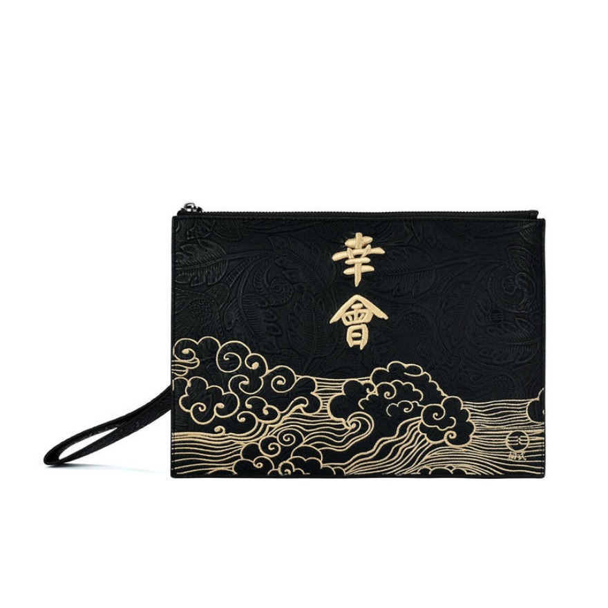 初弎 幸会中国风潮牌刺绣手拿包钱包 44165