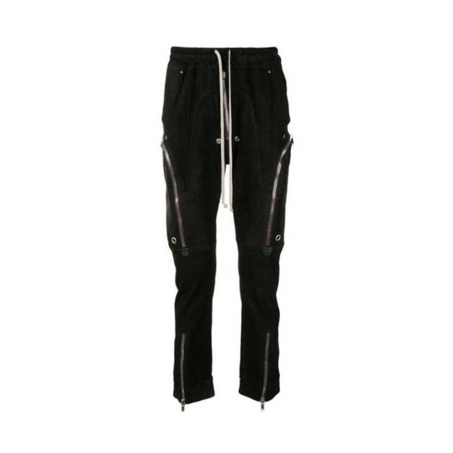瑞克欧文斯（RICK OWENS） 拉链抽绳细节紧身休闲长裤 男女同款