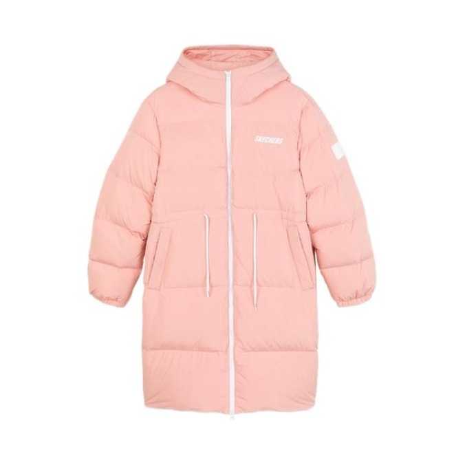 Skechers 中长款连帽加厚羽绒服 男女同款 L420W263