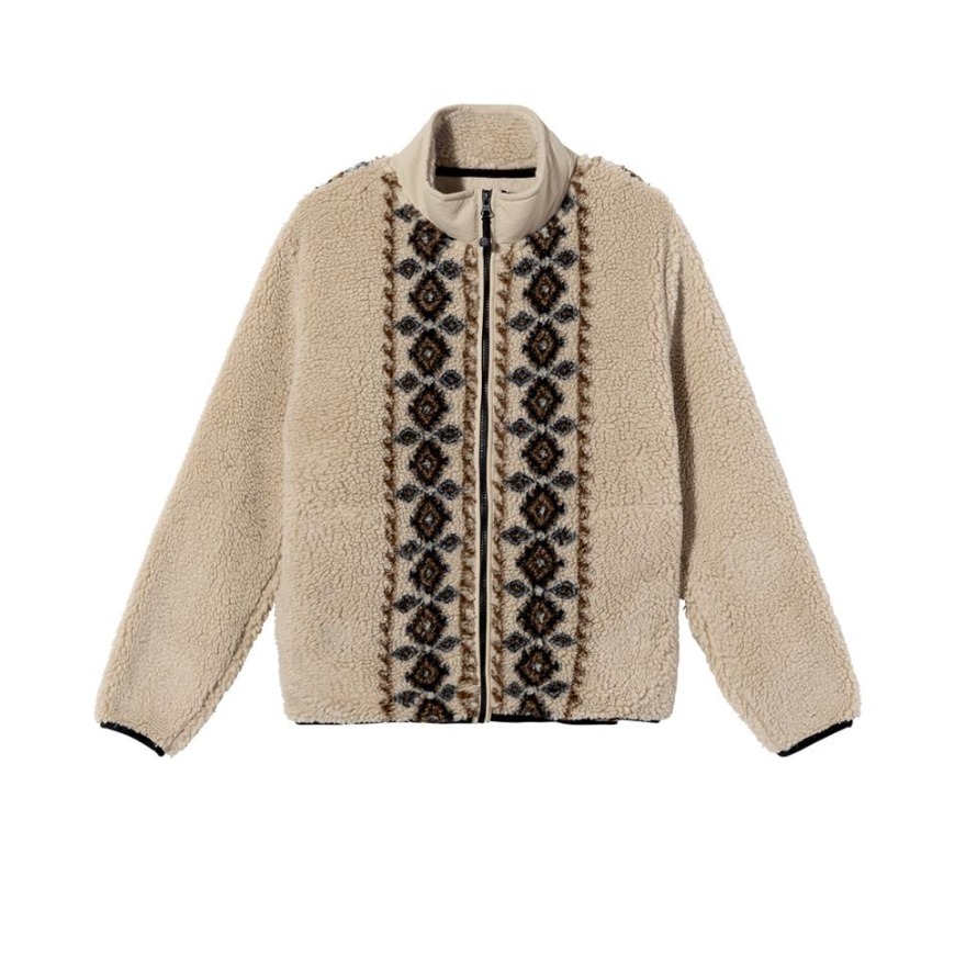 Stussy 摇粒绒立领长袖提花夹克 男女同款