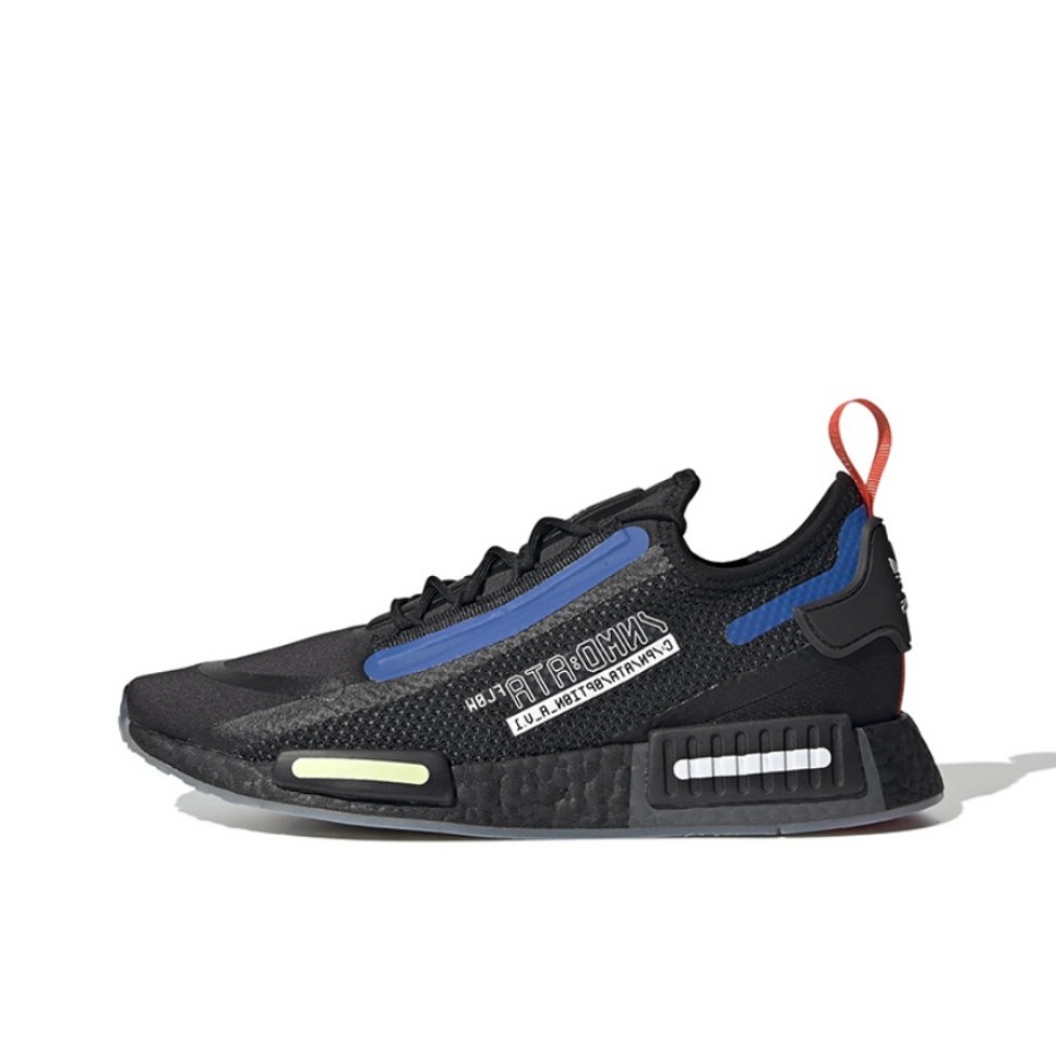 推荐商品：adidas Originals NMD R1 BOOST 织物 轻便透气 缓震 低帮 运动休闲鞋 Nasa联名/黑色/蓝色