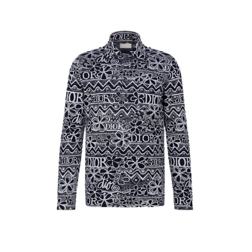 Stussy x Dior 联名花卉Logo图案长袖衬衫 男女同款 033M550BT166-C085
