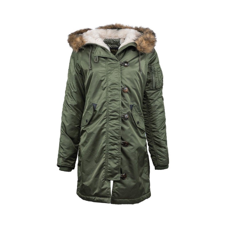 Alpha Industries N-3B加厚毛领长款棉服 