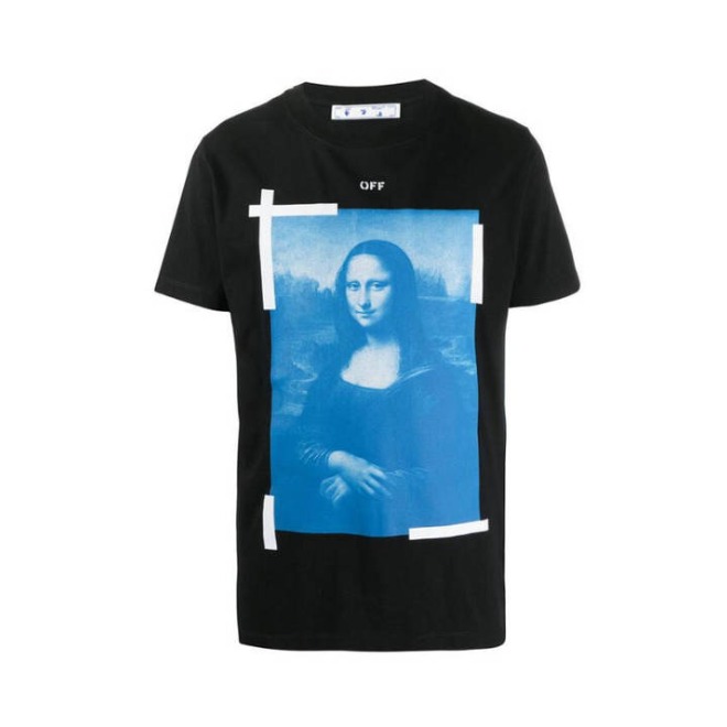 OFF-WHITE MonaLisa 常规版型图案印花Logo蒙娜丽莎圆领短袖T恤 男女同款