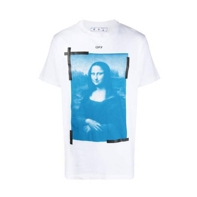 OFF-WHITE MonaLisa 常规版型图案印花Logo蒙娜丽莎圆领短袖T恤 男女同款