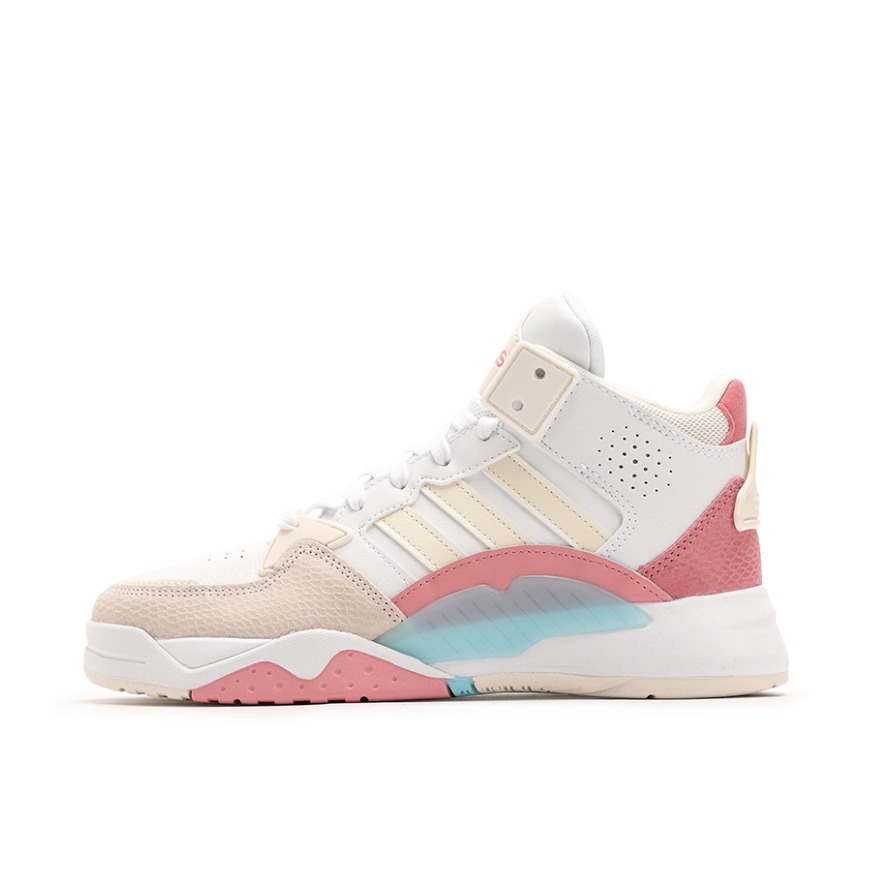 推荐商品：adidas neo 5th Quarter 运动休闲鞋 耐磨防滑轻便透气复古时尚 白色/灰色/粉色