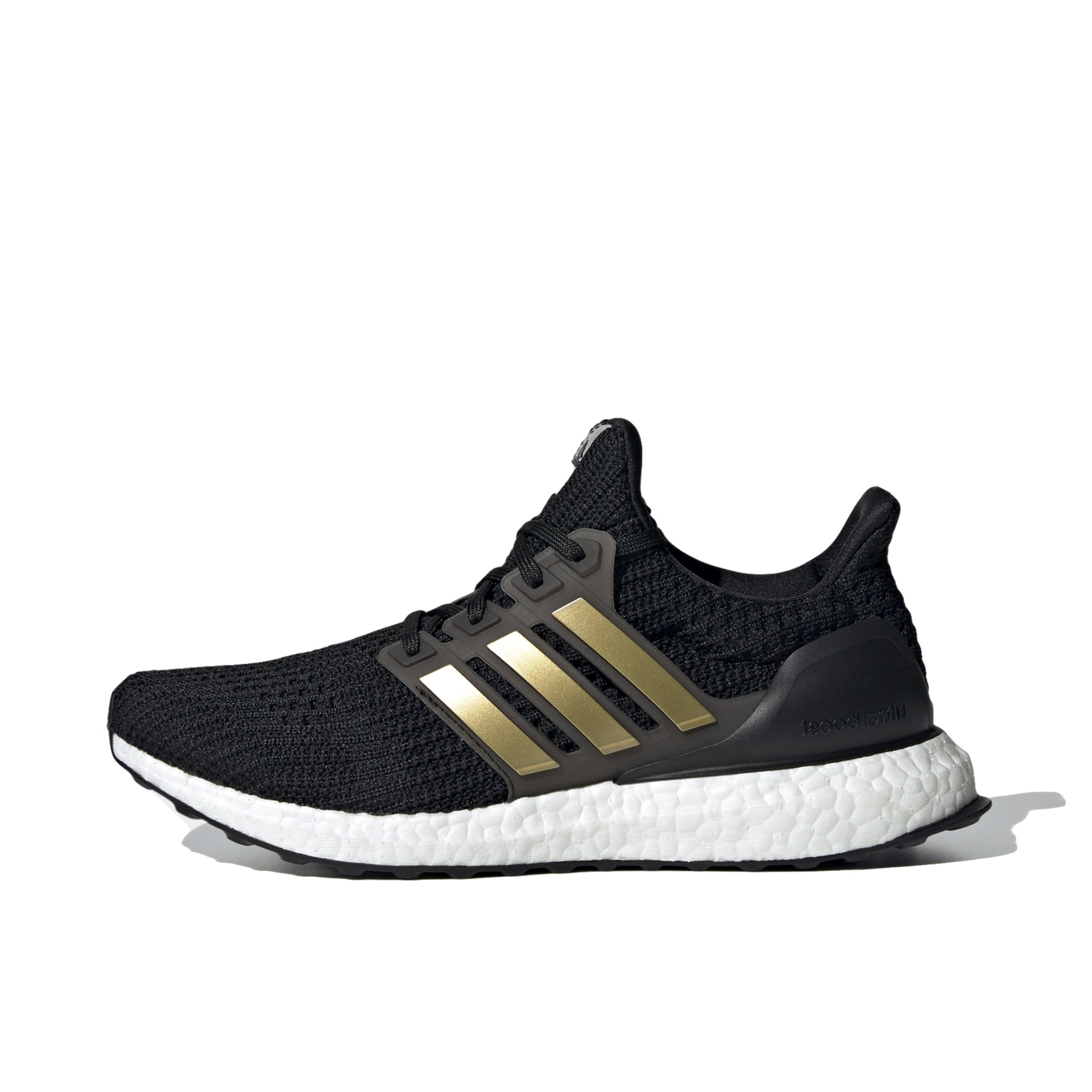 推荐商品：adidas UltraBoost 4.0 跑鞋 经典缓震透气防滑耐磨织物支撑抗扭转长跑轻运动圆头 女款/黑色/金棕