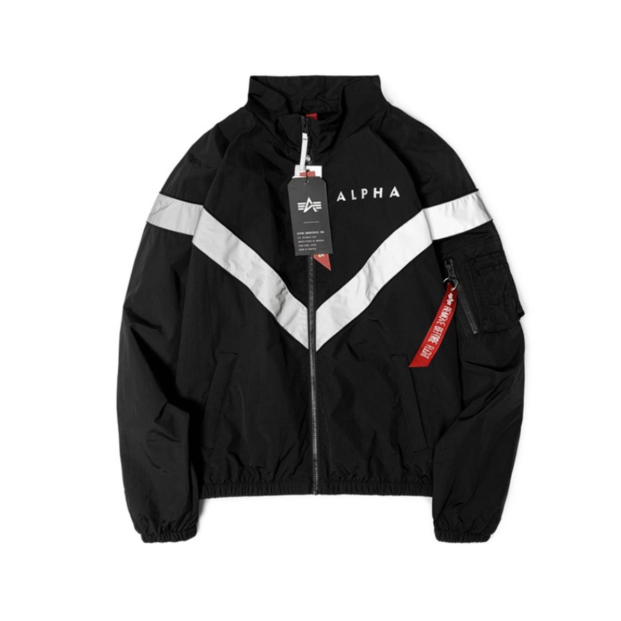 Alpha Industries/阿尔法工业 反光条立领撞色拉链夹克 男女同款 MJP49000C1