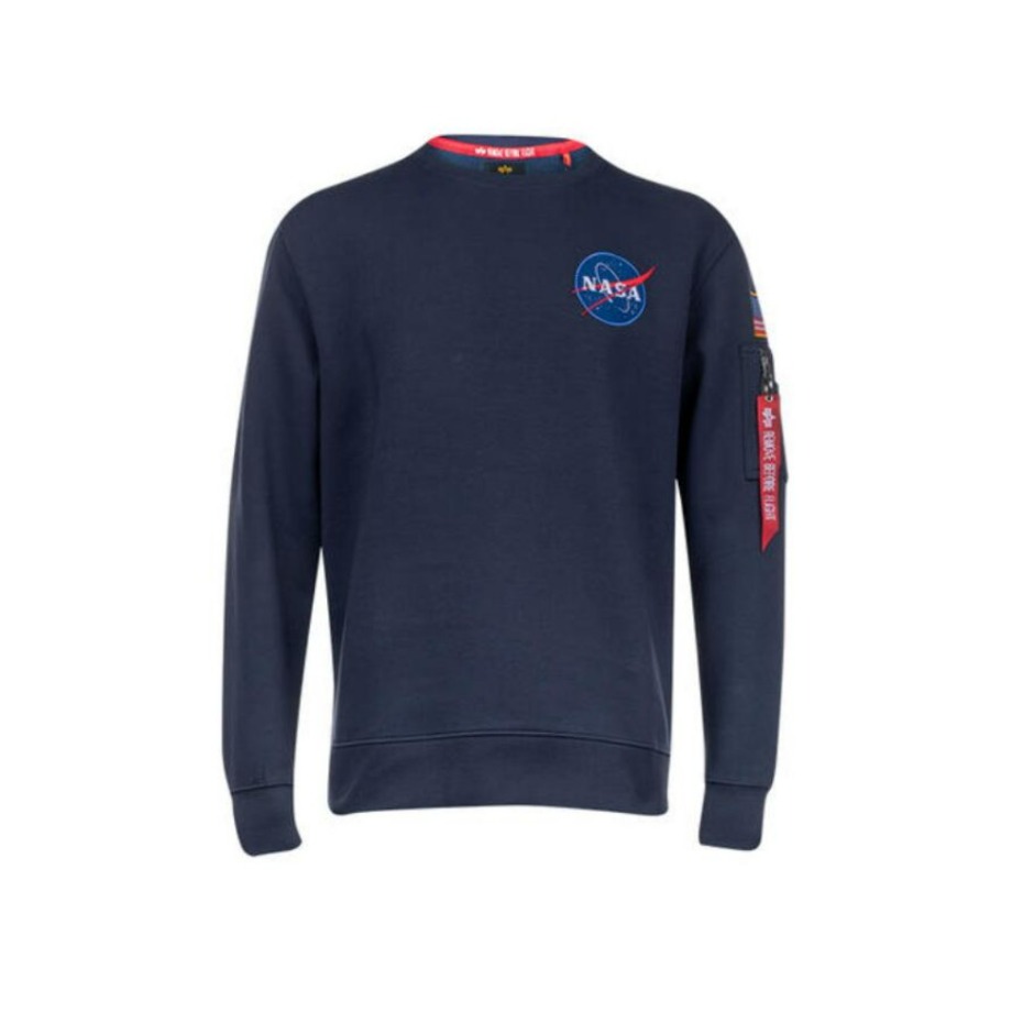 Alpha Industries/阿尔法工业 NASA印花圆领长袖薄绒卫衣 男女同款 178307