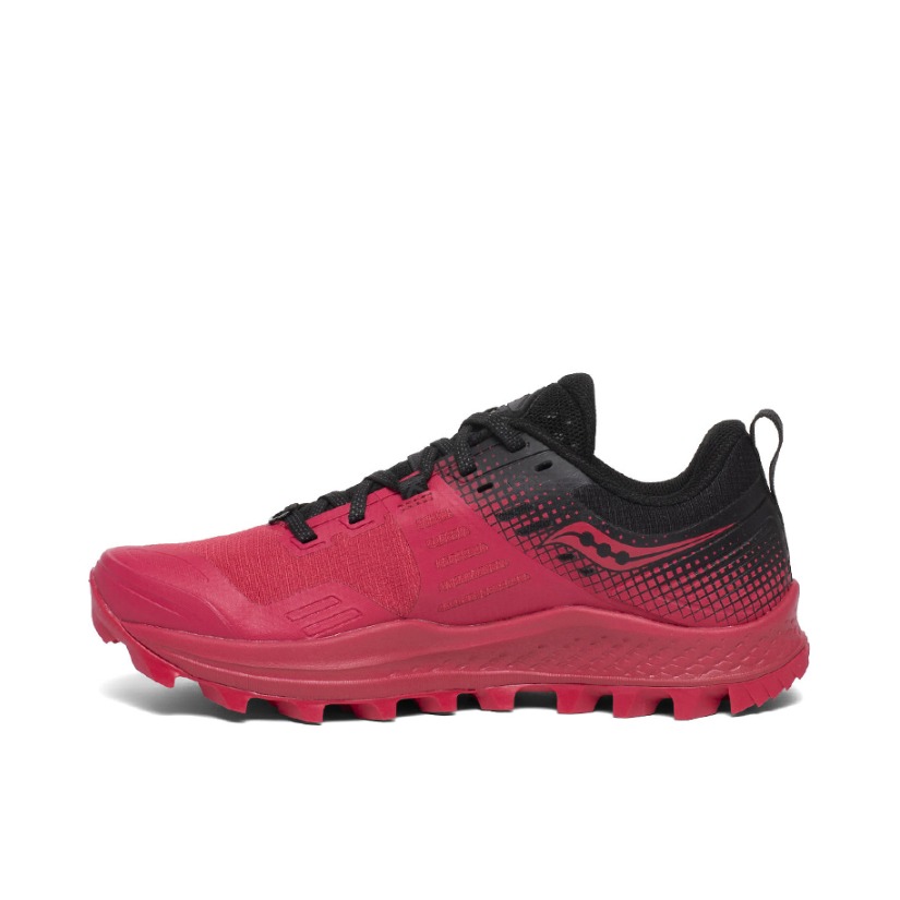 推荐商品：Saucony/索康尼 Peregrine 游隼 10 缓震 网布透气 防滑耐磨 轻便 越野 跑鞋 女款/红色/黑色