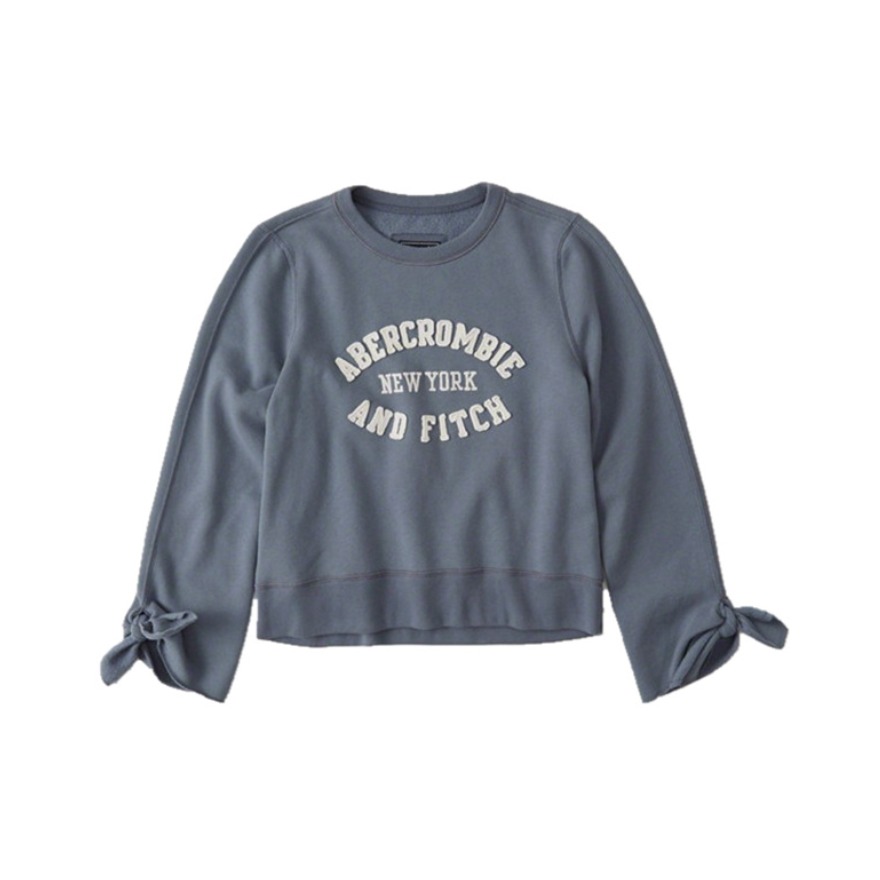 Abercrombie Fitch 字母短款抓绒运动圆领卫衣 男女同款