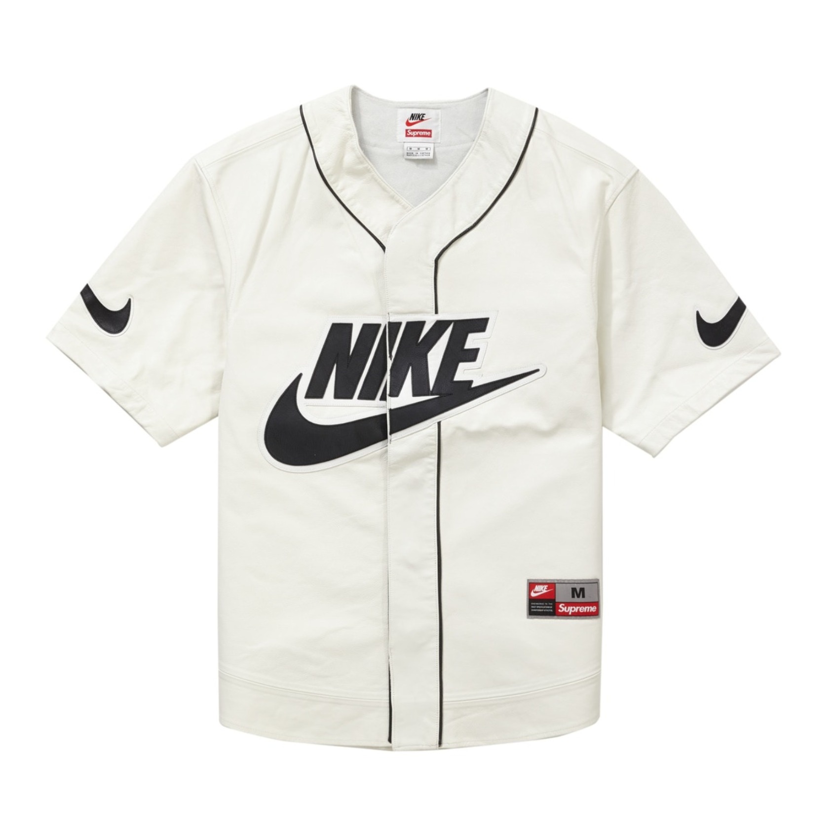 Supreme Nike Leather Baseball Jersey 联名款皮革棒球服衬衫 男女同款