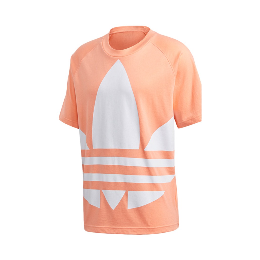 adidas Originals 大LOGO系列运动短袖联名圆领短袖T恤 男女同款 FM9902 橙