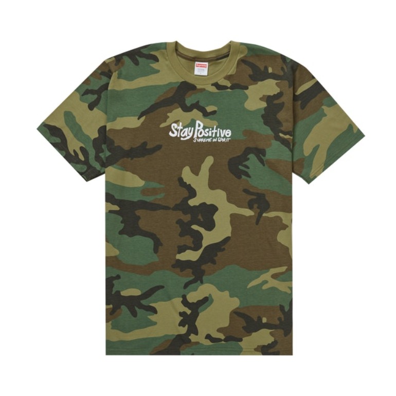 Supreme Week 1 Stay Positive Tee保持积极英文印花圆领短袖T恤 男女同款