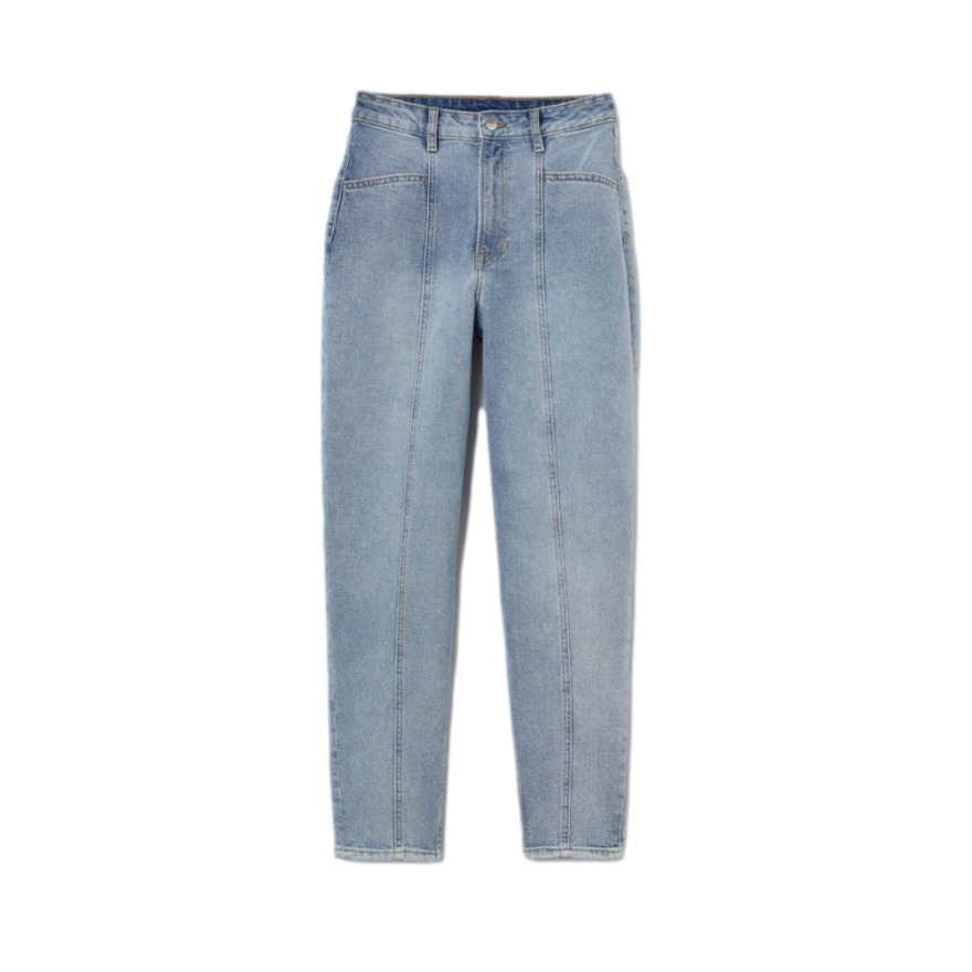 H&M DIVIDED 女装直筒高腰牛仔裤 0920929