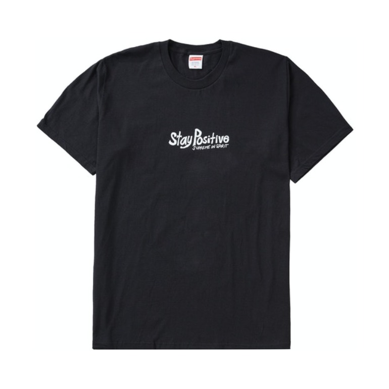 Supreme Week 1 Stay Positive Tee保持积极英文印花圆领短袖T恤