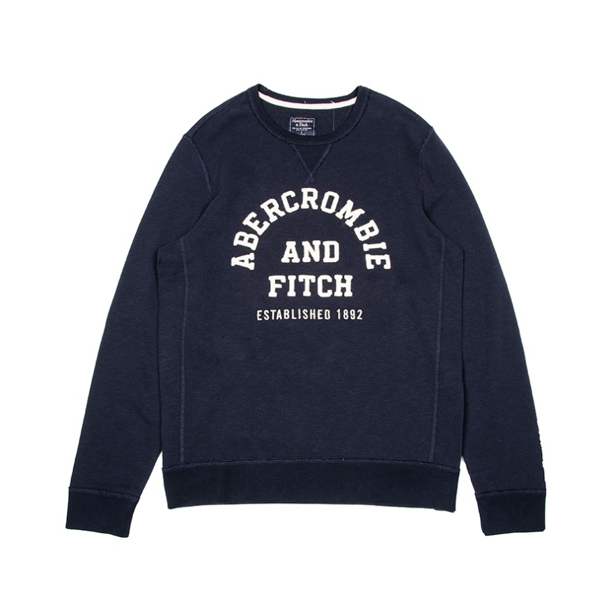 Abercrombie Fitch 字母抓绒休闲套头圆领卫衣 男女同款