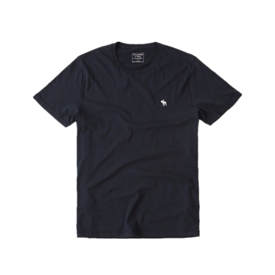 Abercrombie Fitch 纯色简约圆领打底短袖T恤 男女同款