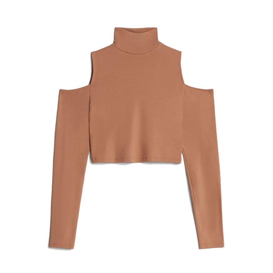 Bershka 女装 高领露肩打底长袖T恤 07319813742