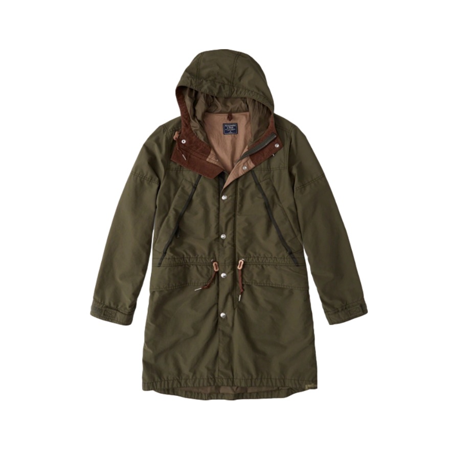 Abercrombie Fitch 中长薄款派克风衣 男女同款