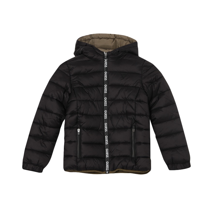 GUESS 保暖舒适连帽短款 棉服 男女同款 L09L50WB2W0-JBLK