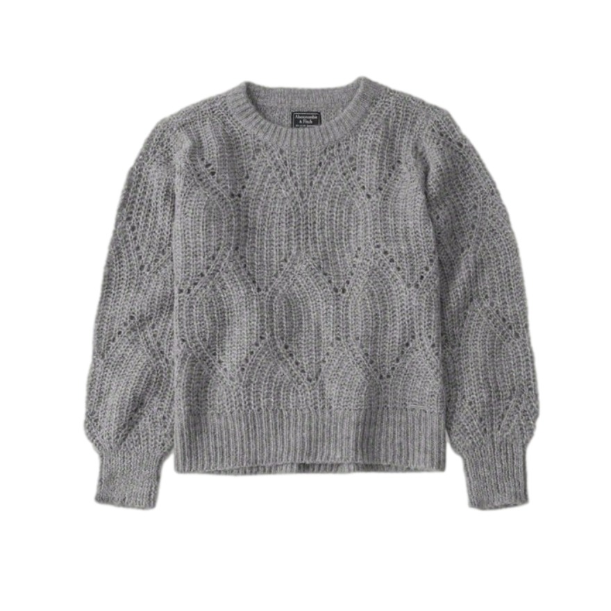 Abercrombie Fitch 松软泡泡袖圆领针织衫 男女同款 227945