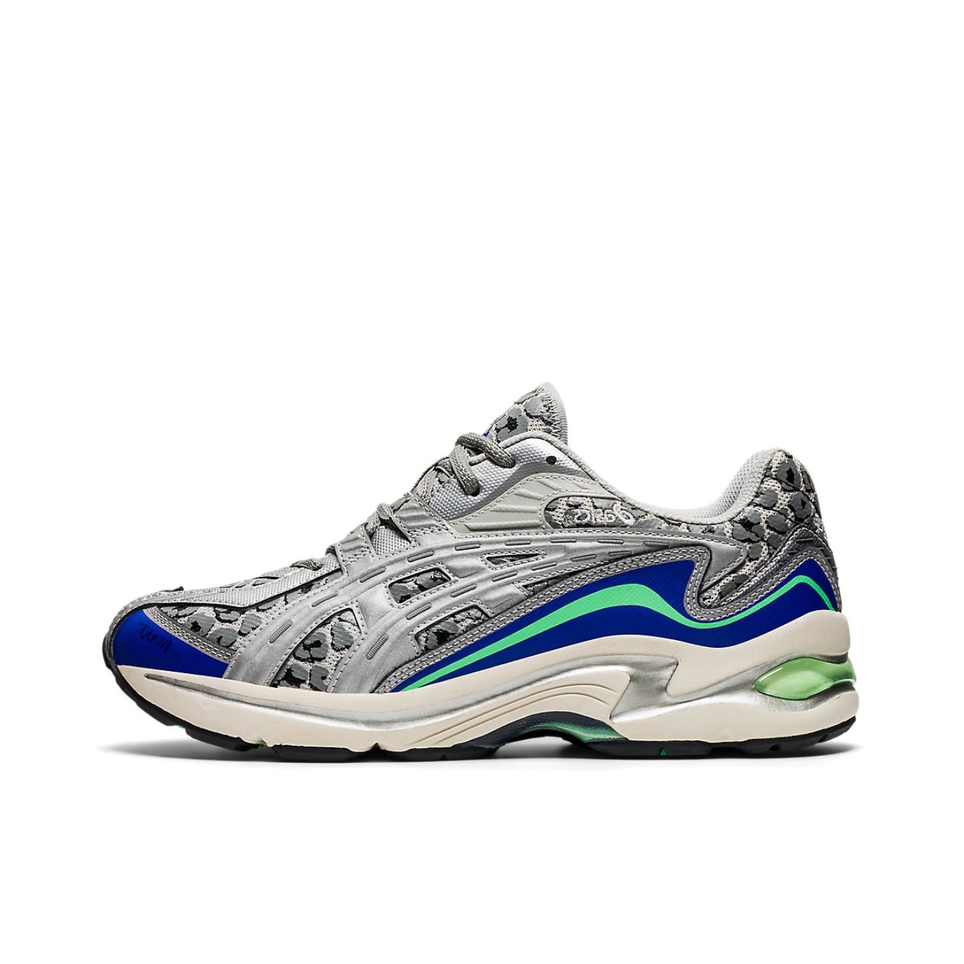 推荐商品：Asics/亚瑟士 Gel-Preleus 复古百搭 防滑耐磨 缓震透气 慢跑 织物 合成革 时尚 跑鞋 Awake NY联名/灰色/银色/蓝色