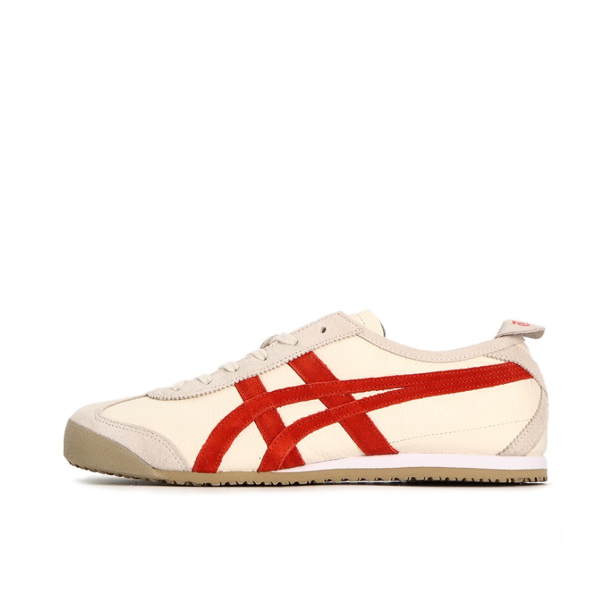 推荐商品：Onitsuka Tiger Mexico 66 德训鞋 运动休闲鞋 复古轻便透气舒适百搭防滑 米色/橘红/棕色