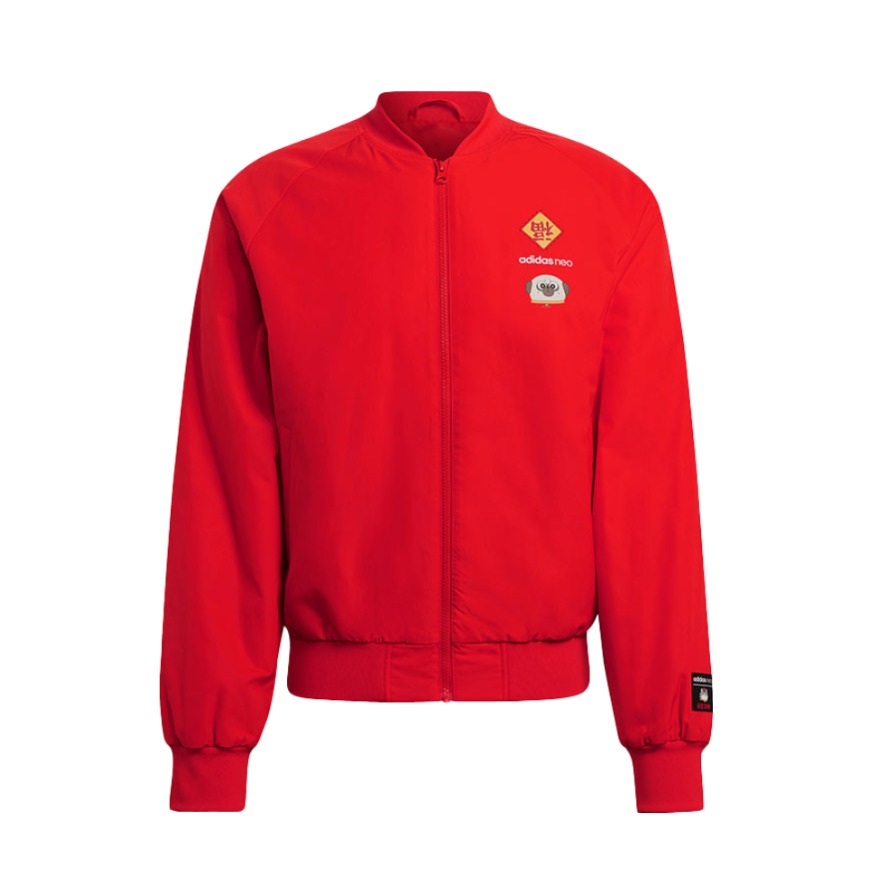 adidas 吾皇万睡CNY新年红透气棉服外套运动夹克 男女同款 GS5182
