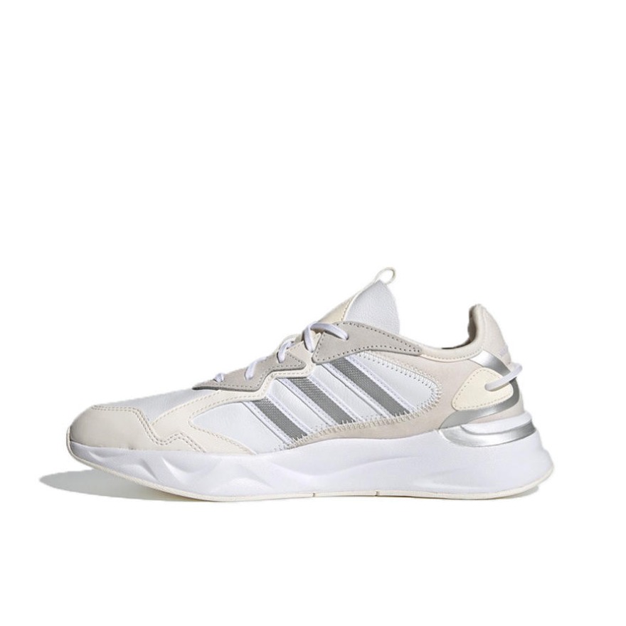 推荐商品：adidas NEO Futureflow 运动休闲鞋 防滑耐磨网面透气缓震舒适轻便复古简约 白色/灰色