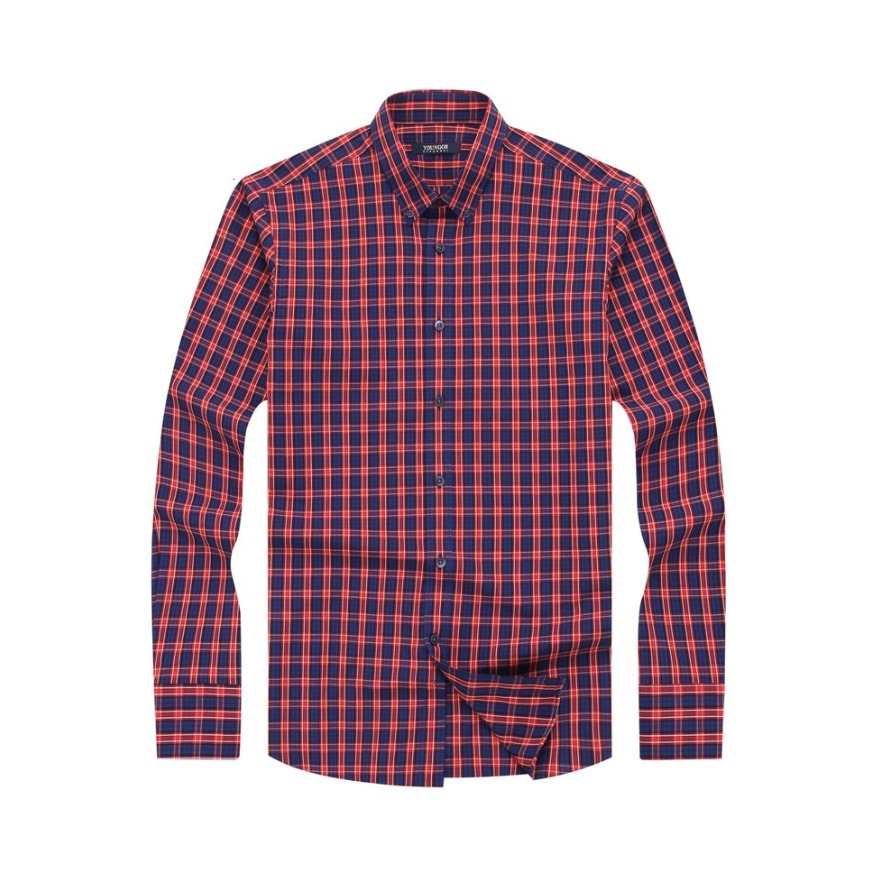 Youngor 长袖潮流格子衬衣 男女同款 GLXX120055HKY