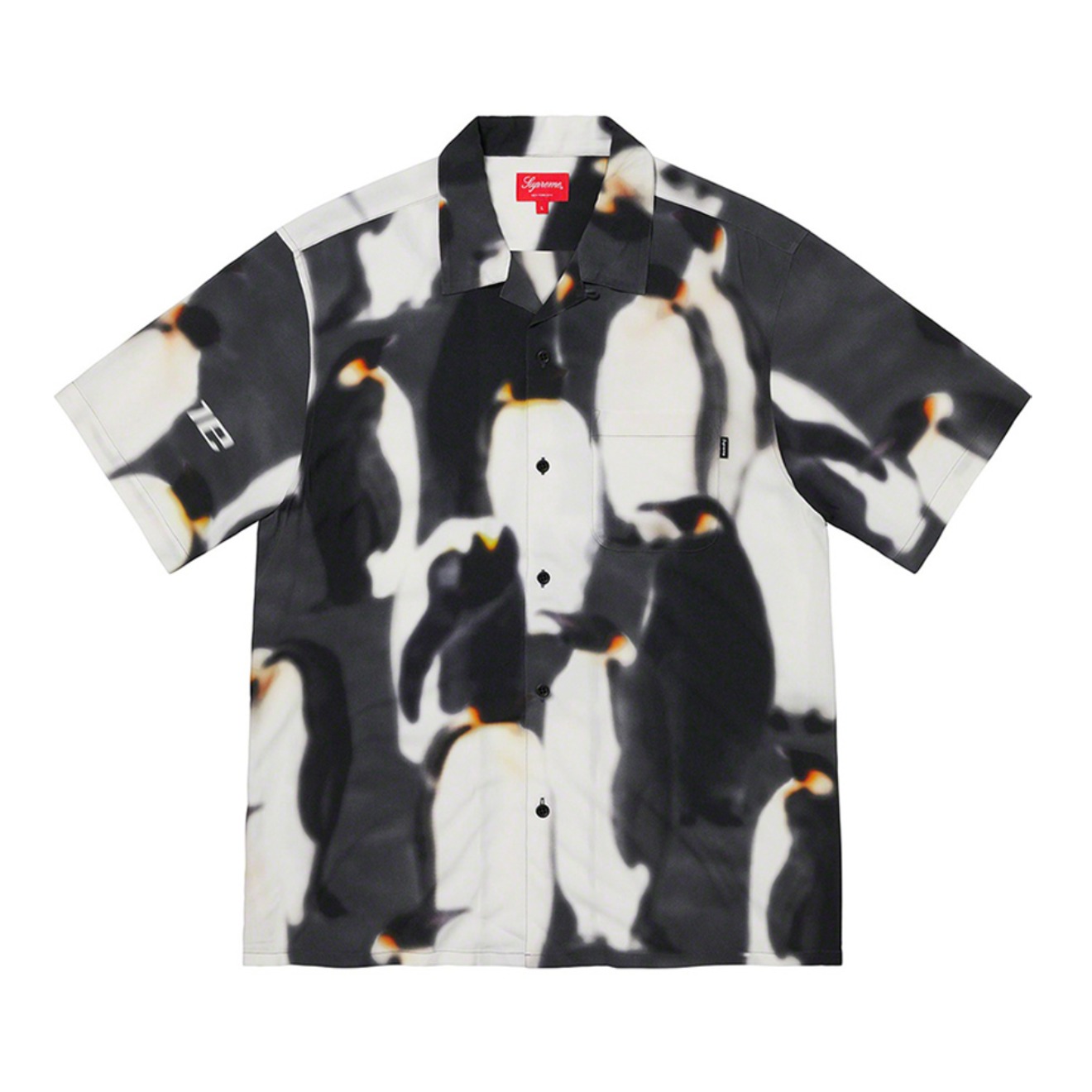 Supreme 2024AW 企鹅印花人造丝短袖衬衫 男女同款